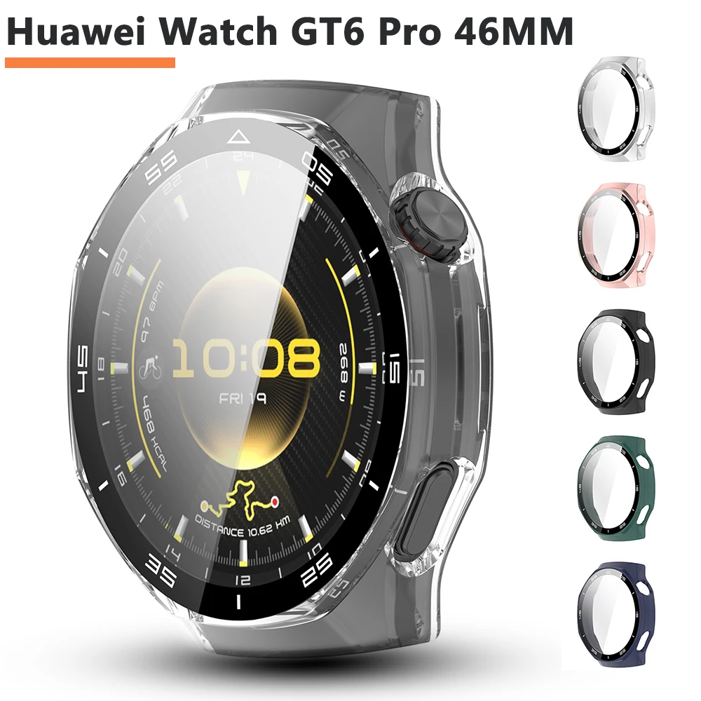 PC Abdeckung 2in1 Shell + gehärtetem glas Film Schutzhülle Für Huawei Uhr GT 6 pro 46mm Full screen Protector Fall GT6 pro 46MM
