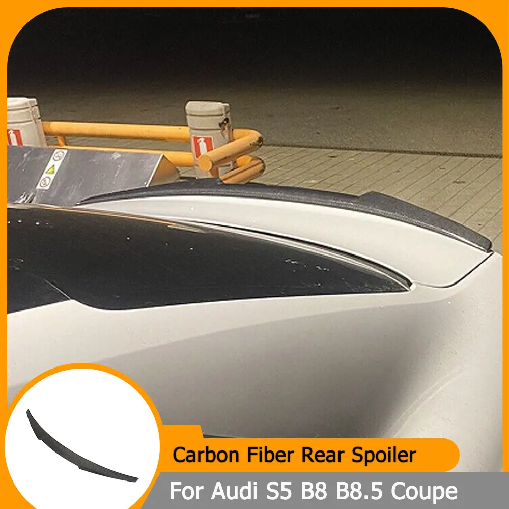 

Настоящее углеродное волокно, задний спойлер багажника автомобиля, крыло для Audi S5 B8/B8.5 Coupe 2008-2017, автомобильный задний багажник, спойлер для губ