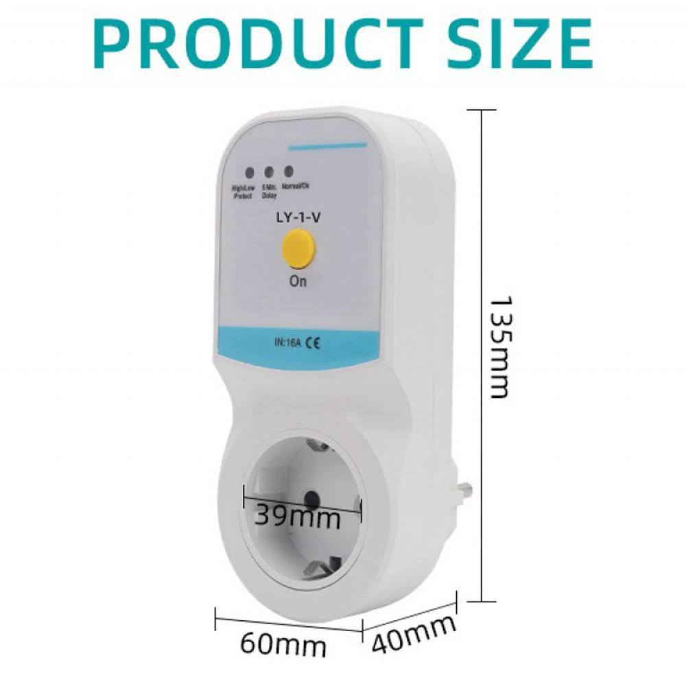 1PC 16A Metering Socket 220V Overvoltage And Undervoltage Protector Overcurrent And Overload Protection 0~9999W Metering Socket