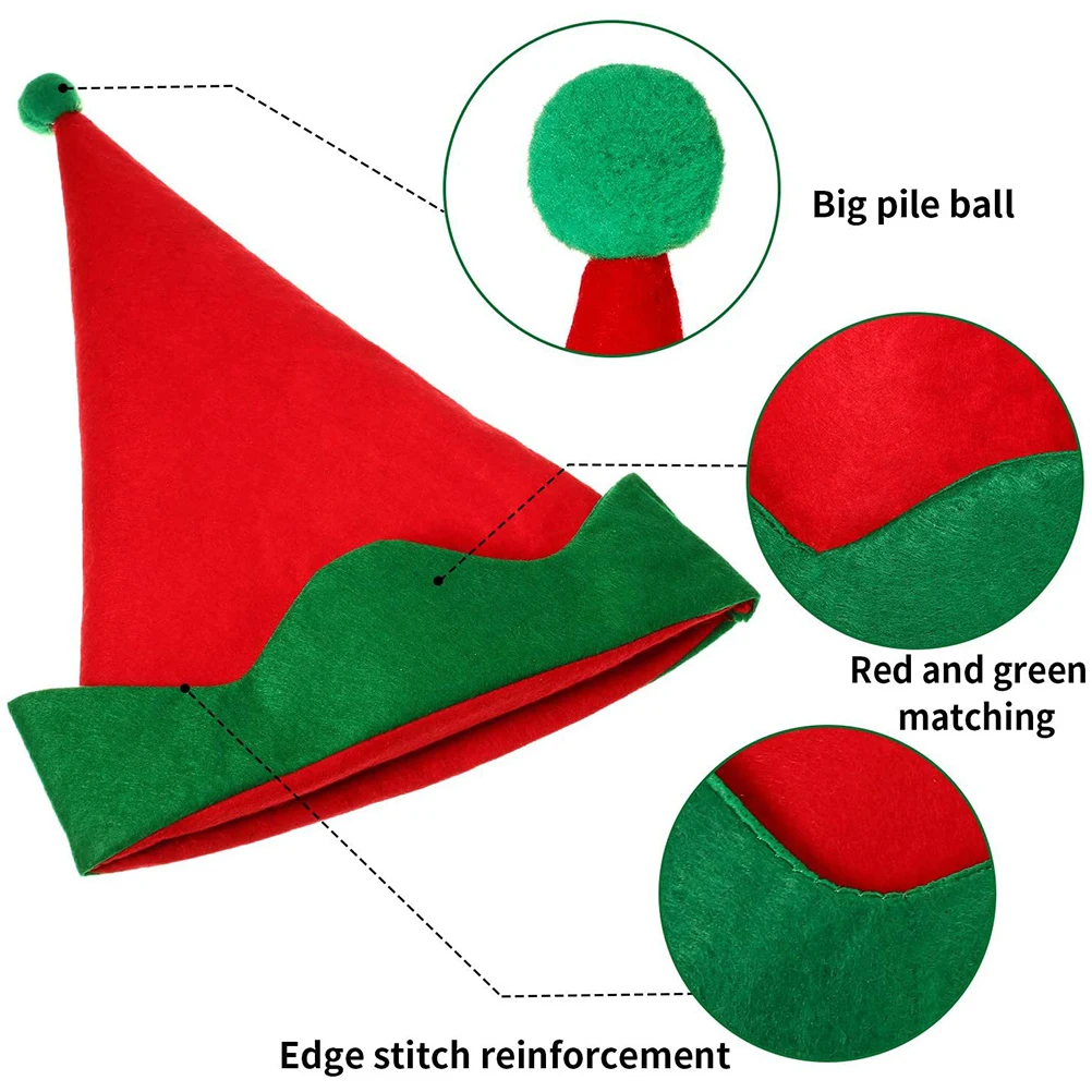 

4 Pcs Christmas Elven Pointed Hat Miss Decor Hats Adult Satin Cosplay Headdress