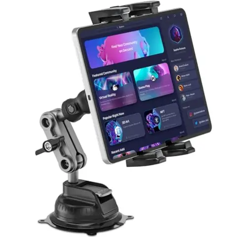 Tablet Mount for Truck Car Tablet Holder Heavy Duty Super Suction Cup/Adhesive Base iPad Stand for Dash Windshield Wall Vehicle