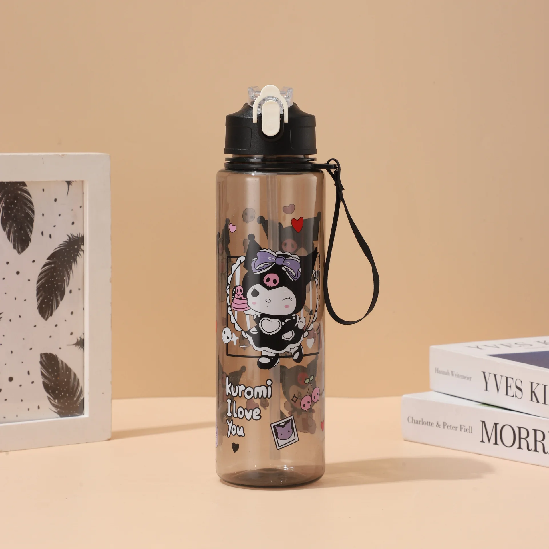 1 قطعة كوب جديد مستقيم الجسم كوب بقشة سعة كبيرة مصاحبة كوب ماء مع حبل كوب محمول #3