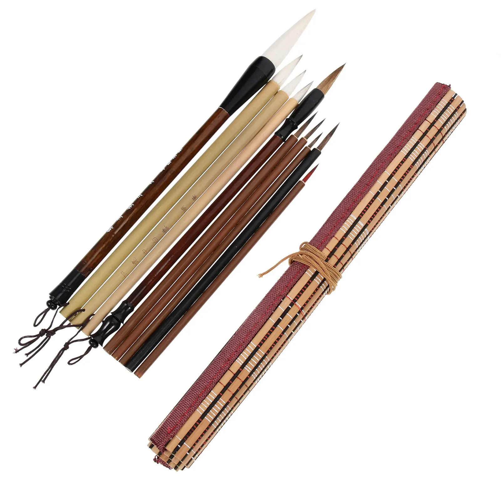 10Pcs Chinese Calligraphy Brush Set Portable Professional Painting Brush for Calligraphy Drawing Beginners Office Supply Gift