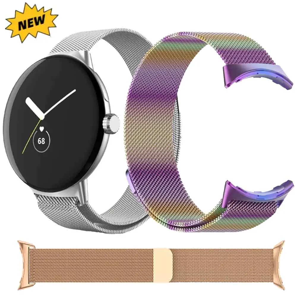 Milanaise-Armband für Google Pixel Watch 3 41 mm Magnetschlaufenarmband Correa für Google Pixel Watch 2/1 Edelstahl-Metallband