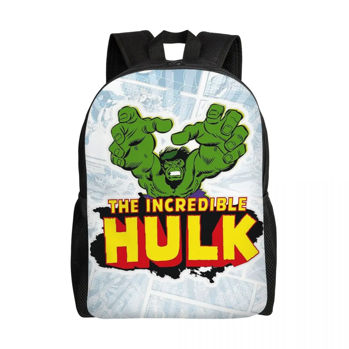 Niestandardowy plecak komiksowy Hulk Superhero dla kobiet, mężczyzn, studentów, Bookbag, pasuje do 15-calowych toreb na laptopa