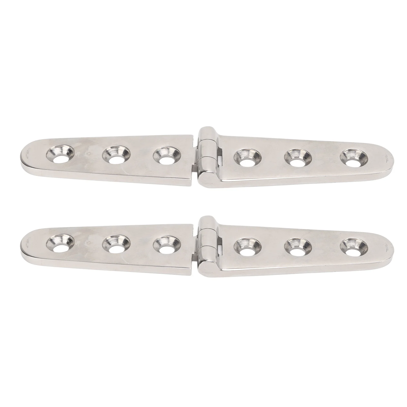 Pair Heavy Duty Strap Hinge with Holes 316 Stainless Steel Marine Boat Home Hardware for Door Gate Shed Barn 3 Holes: 152x30mm/5