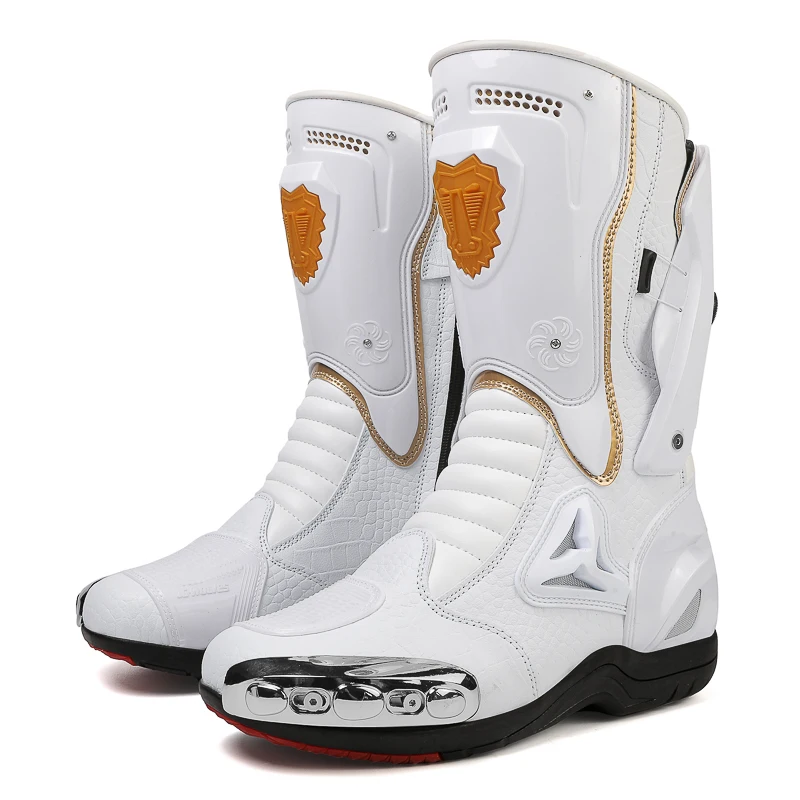 JG.WOLVES Waterproof Motocross Boots Non-slip Professional Motorcycle Boots Motorcycle Off-road Shoes Motorcycle Protective