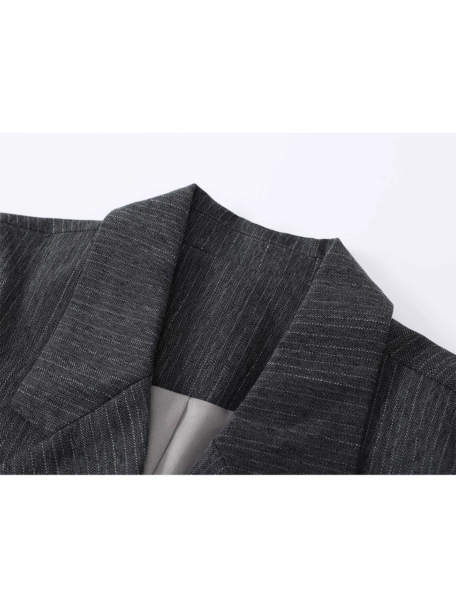 Women's Grey Lace Patchwork Blazer Jacket Vintage Suit Coat Harajuku Elegant Long Sleeve Casual Outerwear 2000s Clothes Autumn