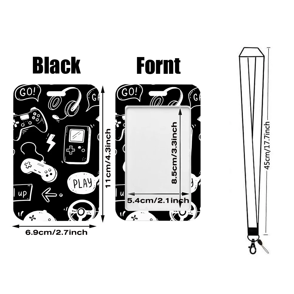 Gamer Card Holder Lanyard Camera Neck Strap Credit Card Case ID Badge Holders Credentials Protection Card Holders