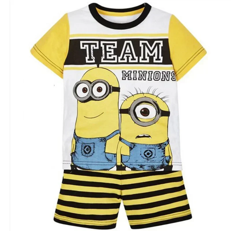 

Minioned Summer Kids Pajamas Children Sleepwear Baby Set Boys Girls Short Sleeved Nightgown Cotton Nightwear