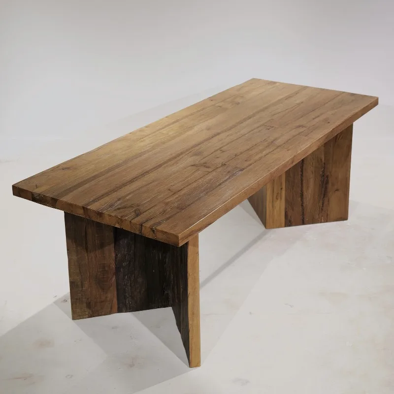diagonal  long  solid wood dining  ancient furniture wabi sandy wind home desk