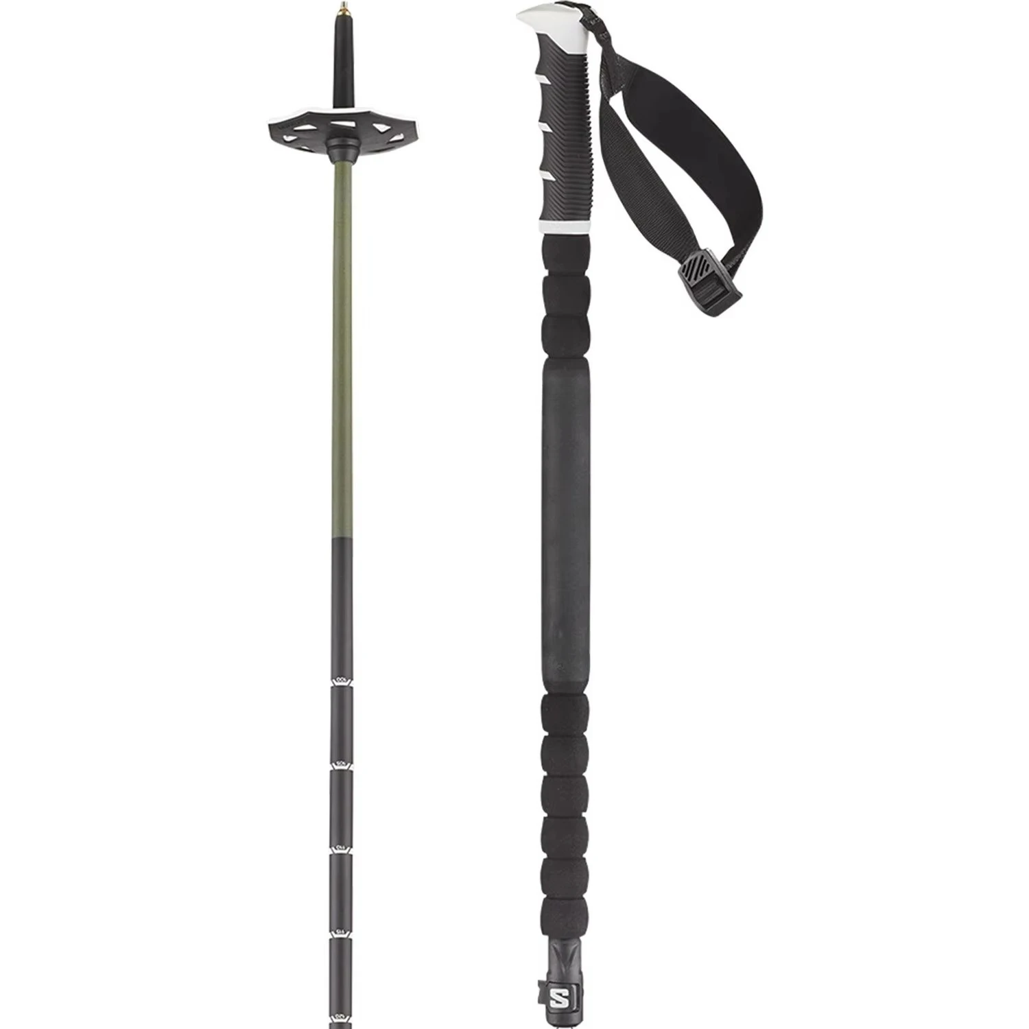Ultralight telescopic carbon composite adjustable ski poles S3 harness is interchangeable for skiing/traveling/freeskiing