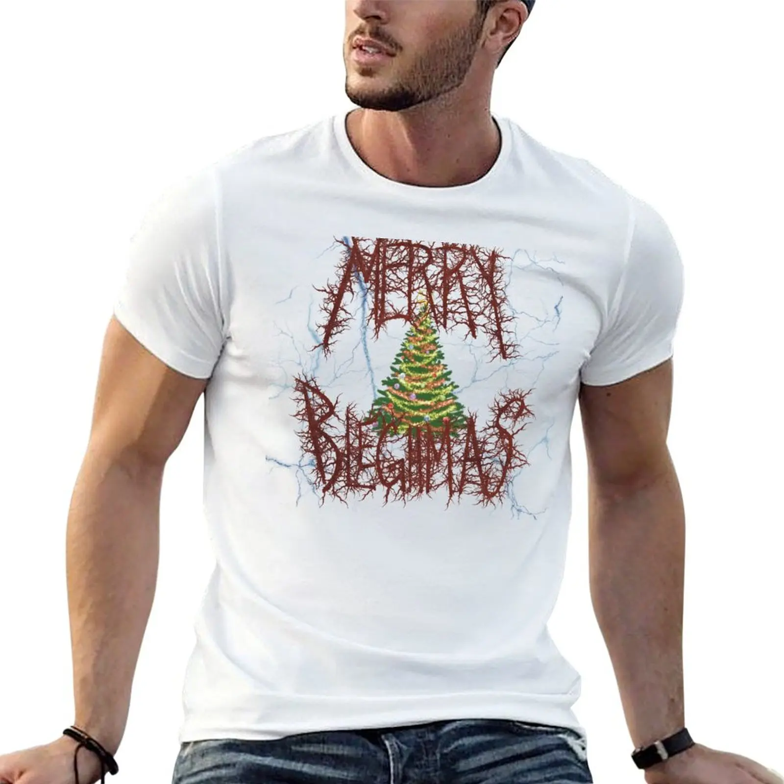 Merry Bleghmas! It’s a metal Christmas! T-Shirt t shirts for man pack white men t shirt cotton 100% man graphic t shirt T-shirt