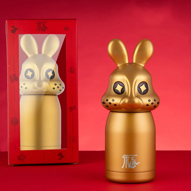 Xiaomi Thermos Rabbit Year Insulation Cup Gift Set Chinese Zodiac Cup Water Bottle Keeps Cold And Heat Fortune Rabbit Cup