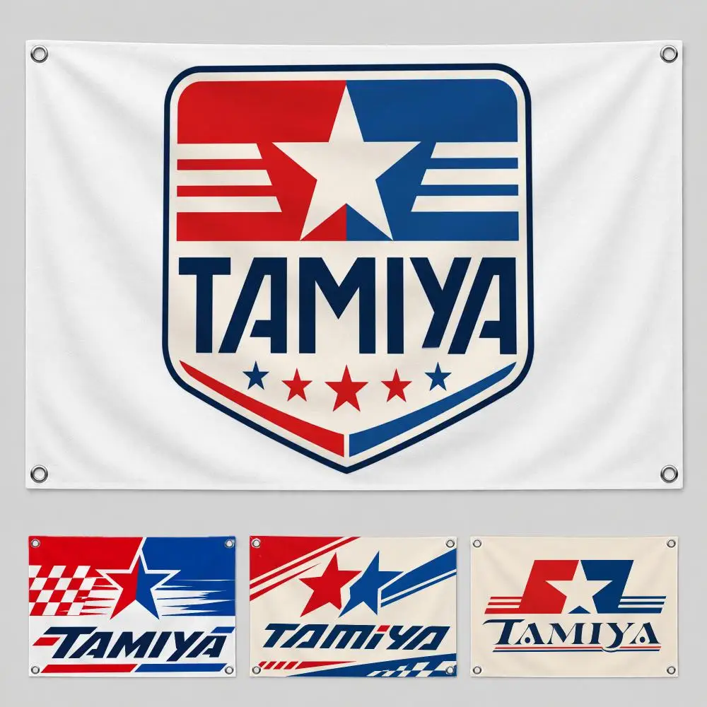 Cool T-Tamiya Logo Flags Flags Minimalist Fabric Flag Fade-Resistant Outdoor Garden Banner Hanging Sign for Shop Home Decor