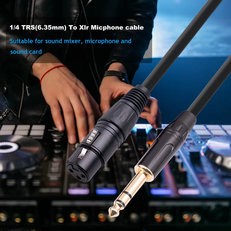 Cable auxiliar de 6,5 y 6,35mm a XLR, Cable de Audio para micrófono, guitarra electrónica, Cable auxiliar de 3 pines XLR a 6,5mm para amplificador de altavoz mezclador
