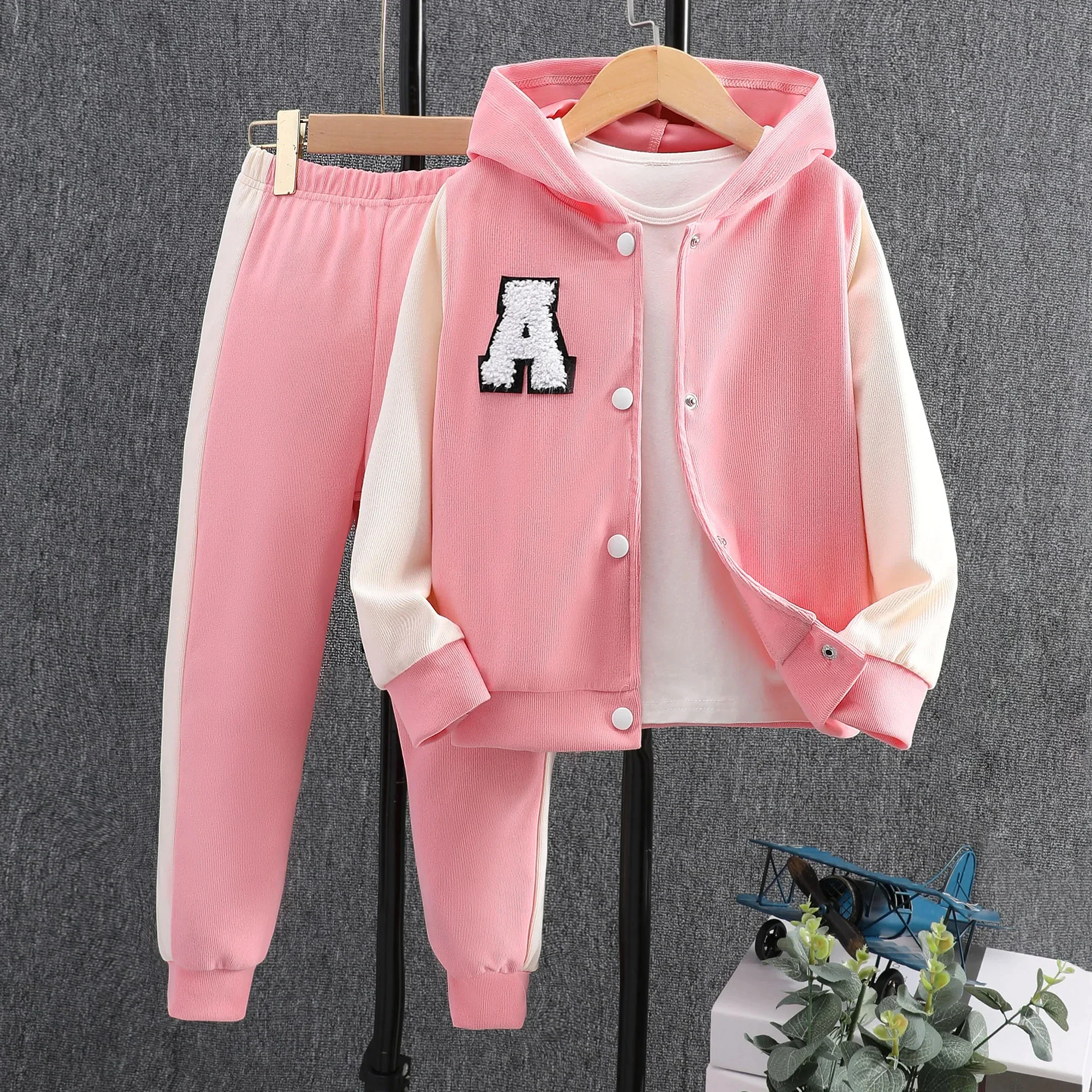 2024 Kids Girls Boys Clothing Set Autumn Long Sleeve Hooded Plaid Boys Suit Spring Fashion Children Outfits 2 4 6 8 Years Old