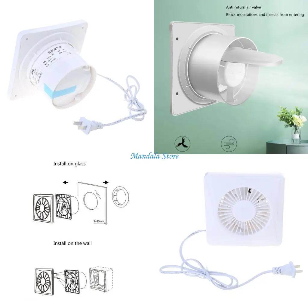 U2JC Remote Control Exhaust Fan Kitchen Window Airflows Air Cleaning Fan Enduring