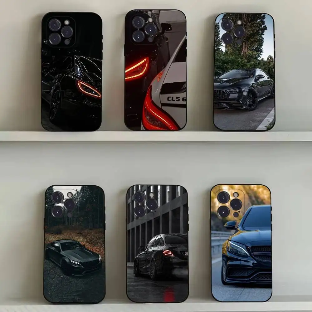 

Car M-Mercedes Cool Phone Case For iPhone 16,15,14,13,12,11,Pro,Max,Plus,X,XS,SE4,E,Mini,Soft Black Case