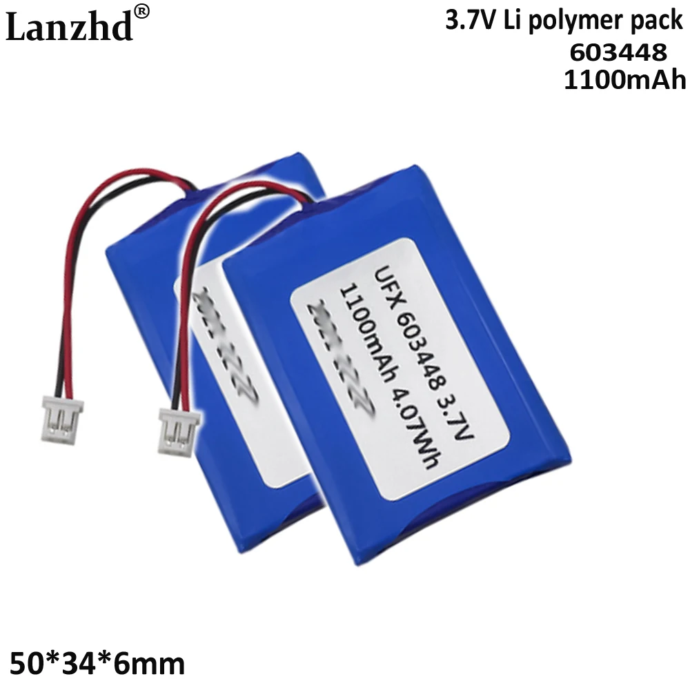1-10pcs 3.7V Li Battery Pack For Foot Grinder Smart Desk Lamp Car equipment Fashion Lighting Smart home Battery 1100mAh 603448