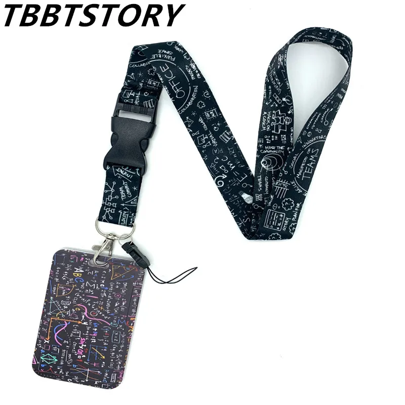 Advanced Mathematical Formula Neck Straps Lanyards For Keys Keychain ID Card Holder Badge Hang Rope Lariat Lanyard Key Chain