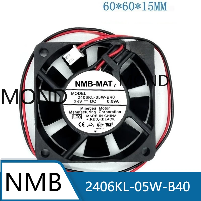 

NMB 2406KL-05W-B40 Cooling Fan NMB-MAT Flow Axial Inverter Frequency Converter DC24V 0.09A 6015 6CM 6015 60*60*15MM