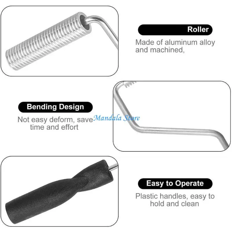U2JC 4Pieces Sturdy Aluminum Alloy Fiberglass Laminating Rollers Tool for Efficient Air Bubble Elimination in Working