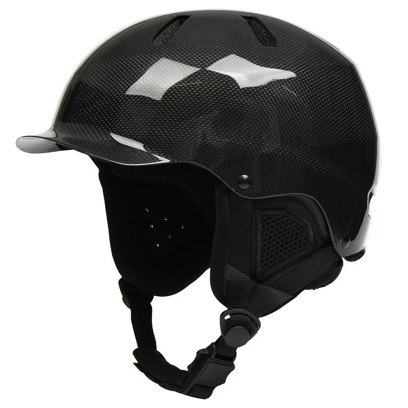 Outdoor Sports Winter Ski Helmets Ultra Light Carbon Fiber Veneer Safety