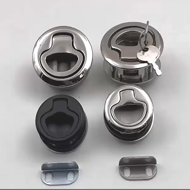 

Stainless Steel 316 Pull Ring Circular Lock Ambulance Cabinet Door Drawer Buckle Handle Lock Yacht Door RV Embedded Lock