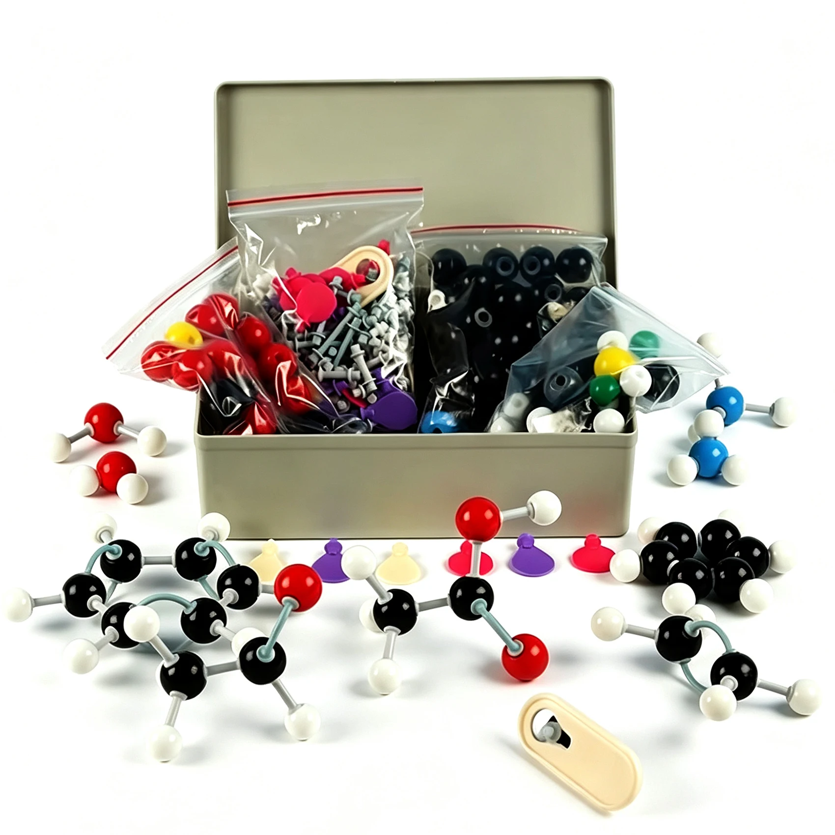 Advanced Chemistry Inorganic & Organic Molecular Model (307 PCS) Molecular Models Kit with Atoms, Bonds, Organic Inorganic Model