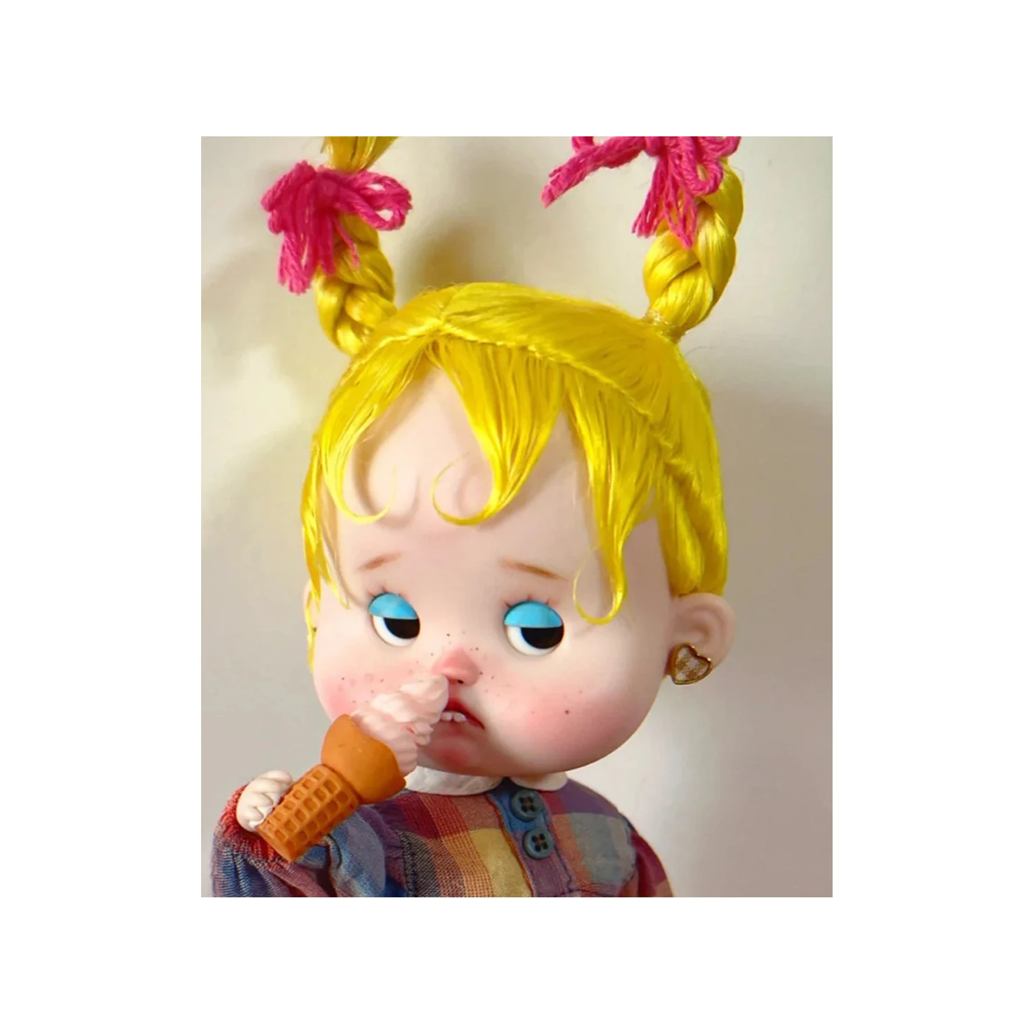 الطلب المسبق BJD Doll OB Lulu 1/8 Gagtooth عيون نصف مغلقة التعبير رئيس Poseable تحصيل الراتنج الشكل #5