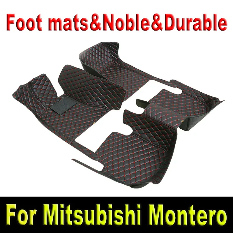 Car Floor Mats For Mitsubishi Montero Outlander Airtrek CU ZE ZF 2001~2006 Leather Mat Rugs Carpets Car Accessories 2002 2003