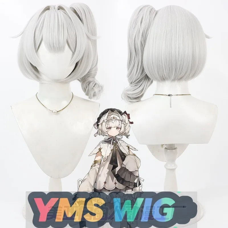 

[ YMS WIG ]Virtual Streamer Bai Zhou Nina Cosplay Wig, Silver-White Scalp Detachable Ponytail