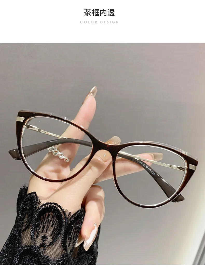 0–0,5–0,75 lichtempfindliche Myopie-Brille, Katzenauge, Anti-Blaulicht/Myopie-Brille, flacher Metall-Brillenrahmen für Myopie-Brille – Detail 11