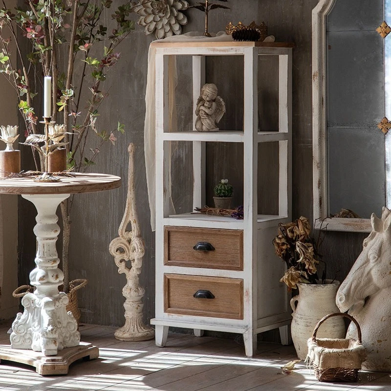 American retro solid wood shelf shelf storage storage cabinet