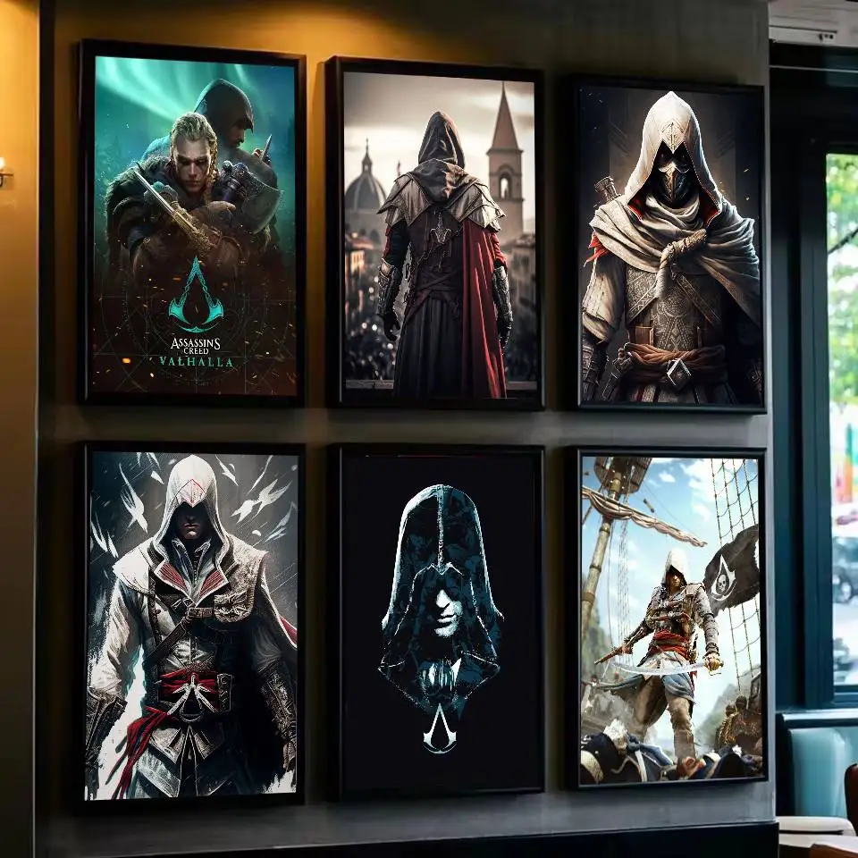 لعبة A-Assassin S C-Creed ملصق الفيلم الكلاسيكي الفن مع المطبوعات غرفة نوم المنزل غرفة المعيشة الديكور هدية #2