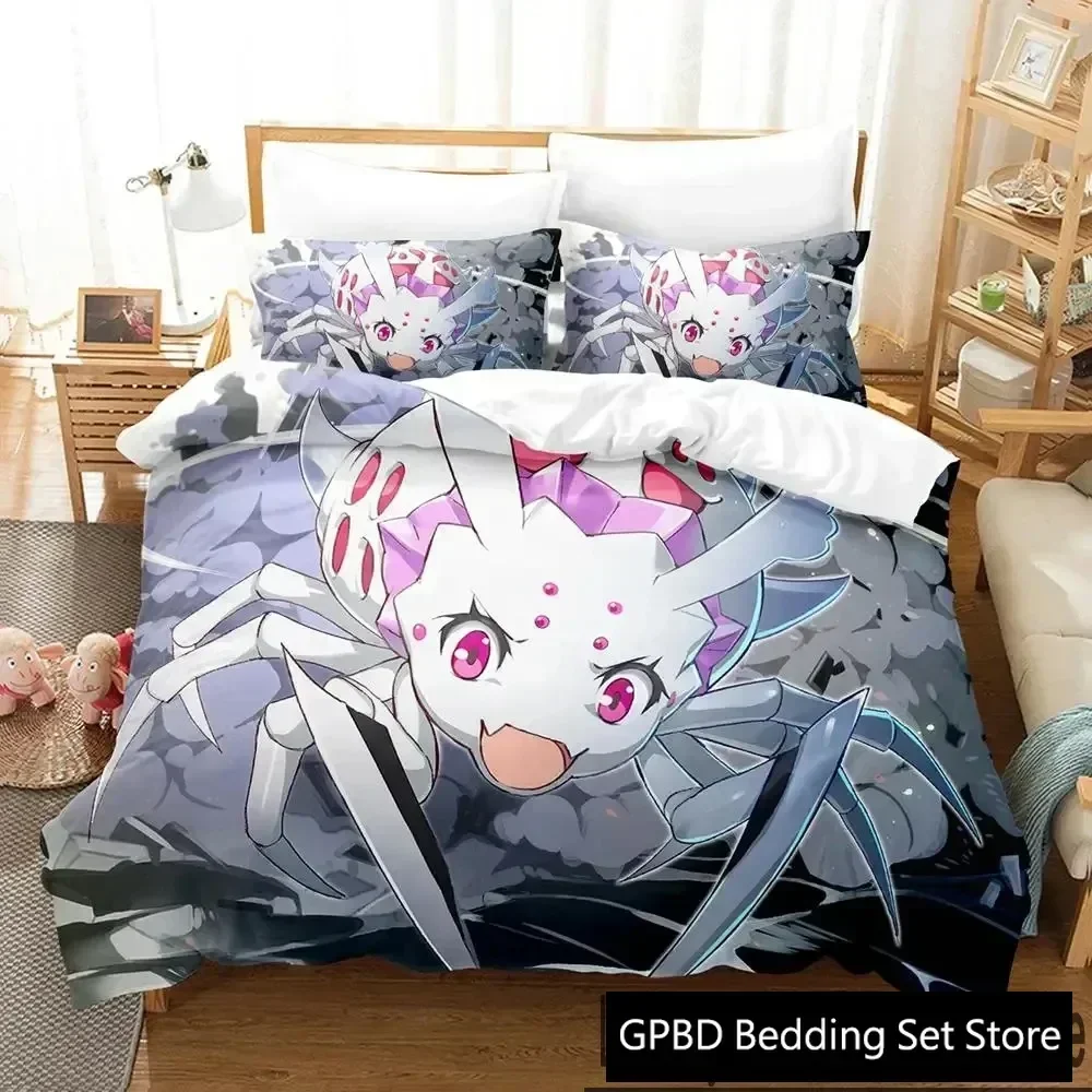 Luxury New 3D Print Anime Kumoko So I'm a Spider So What Bedding Set Boys Girls Twin Queen King Size Duvet Cover Bed boys Adult