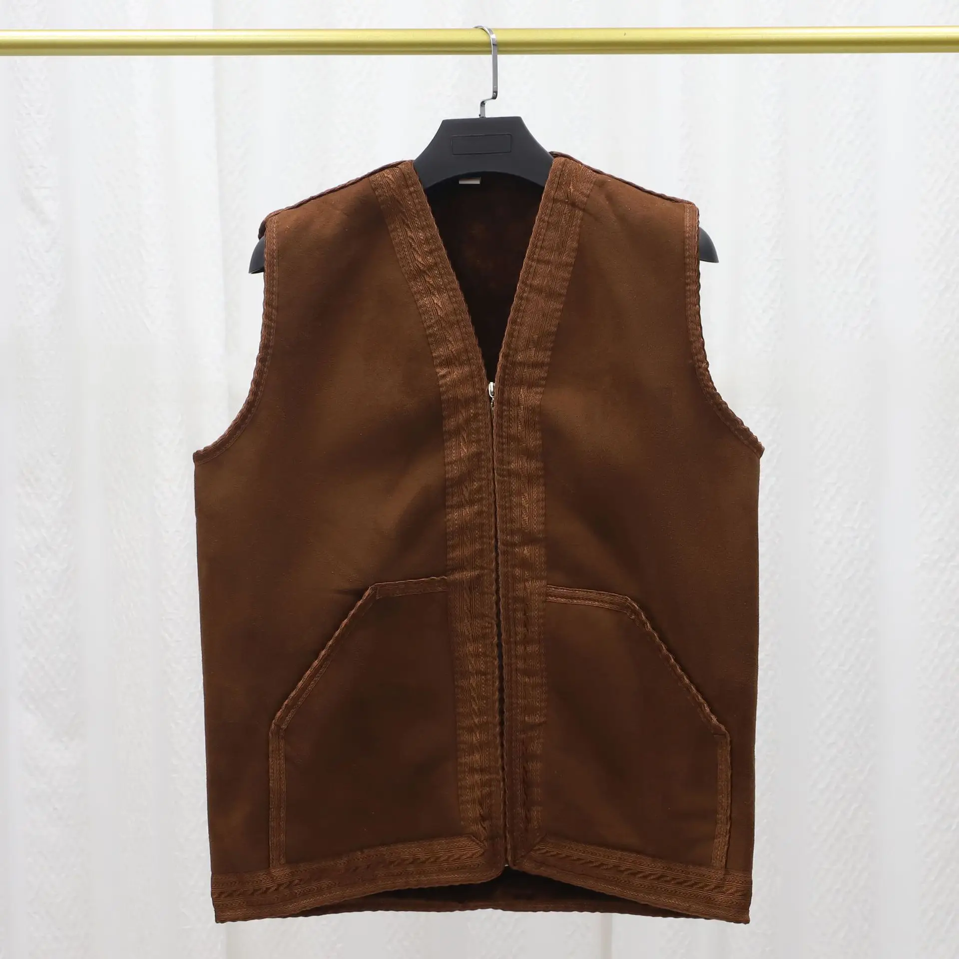 

Мужской замшевый жилет, теплая безрукавка на молнии, джубба, тоб, роба, дисхада, дубайская абайя, исламская одежда