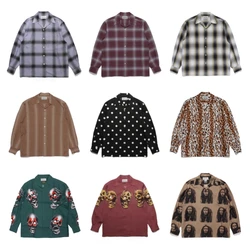 Multicolour Autumn Winter WACKO MARIA Long Sleeve Shirt High Quality Brand Vintage Mens Womens Tops Hawaii Shirt