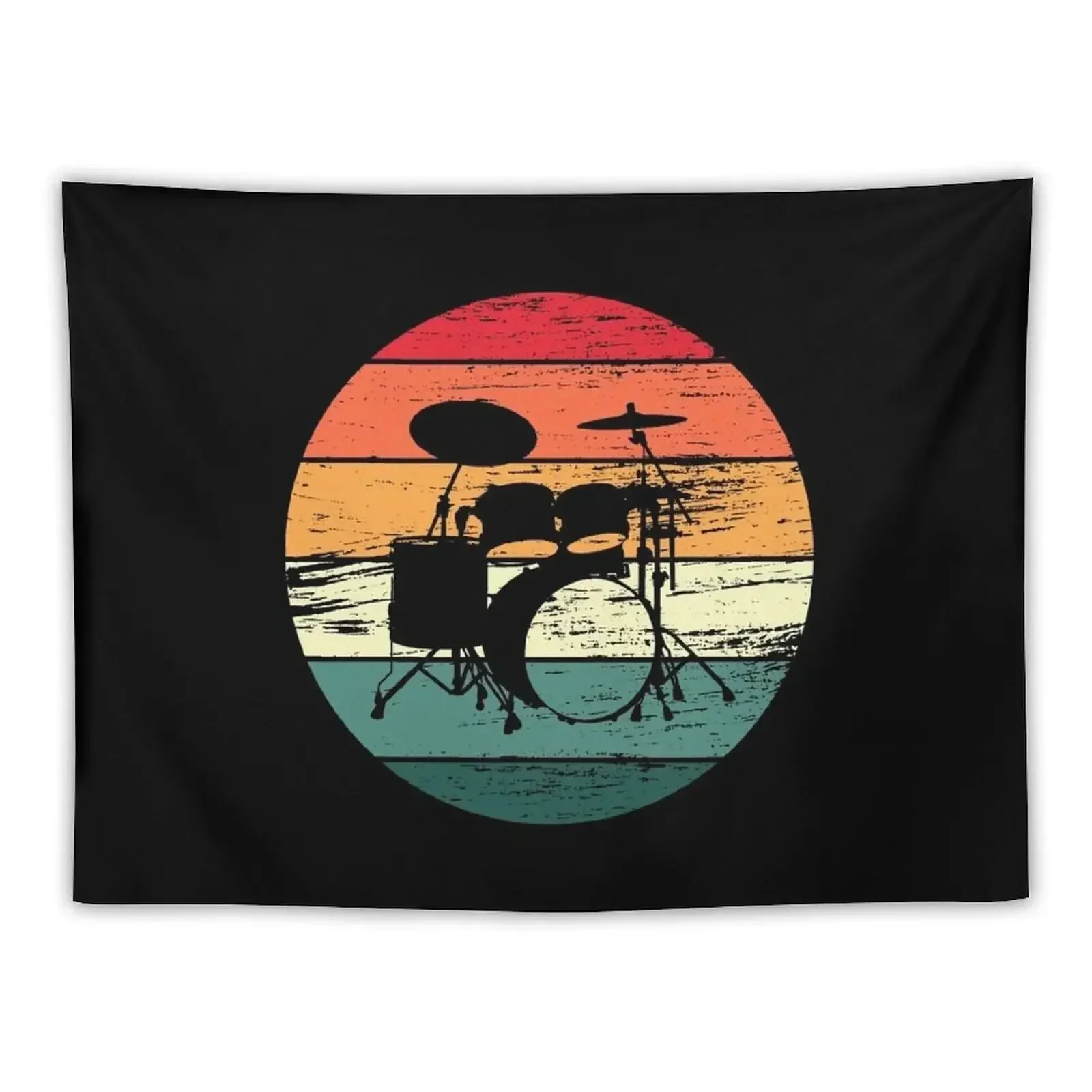 

Drum Kit Vintage Retro Style Drum Player Gift Idea Tapestry Cute Room Decor Custom Tapestry