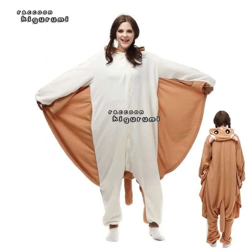 XXL دعوى 180-200 سنتيمتر الحيوان تحلق السنجاب الصوف امرأة نيسيي الشتاء الكرتون تأثيري بيجامة Kigurumi الكبار للجنسين