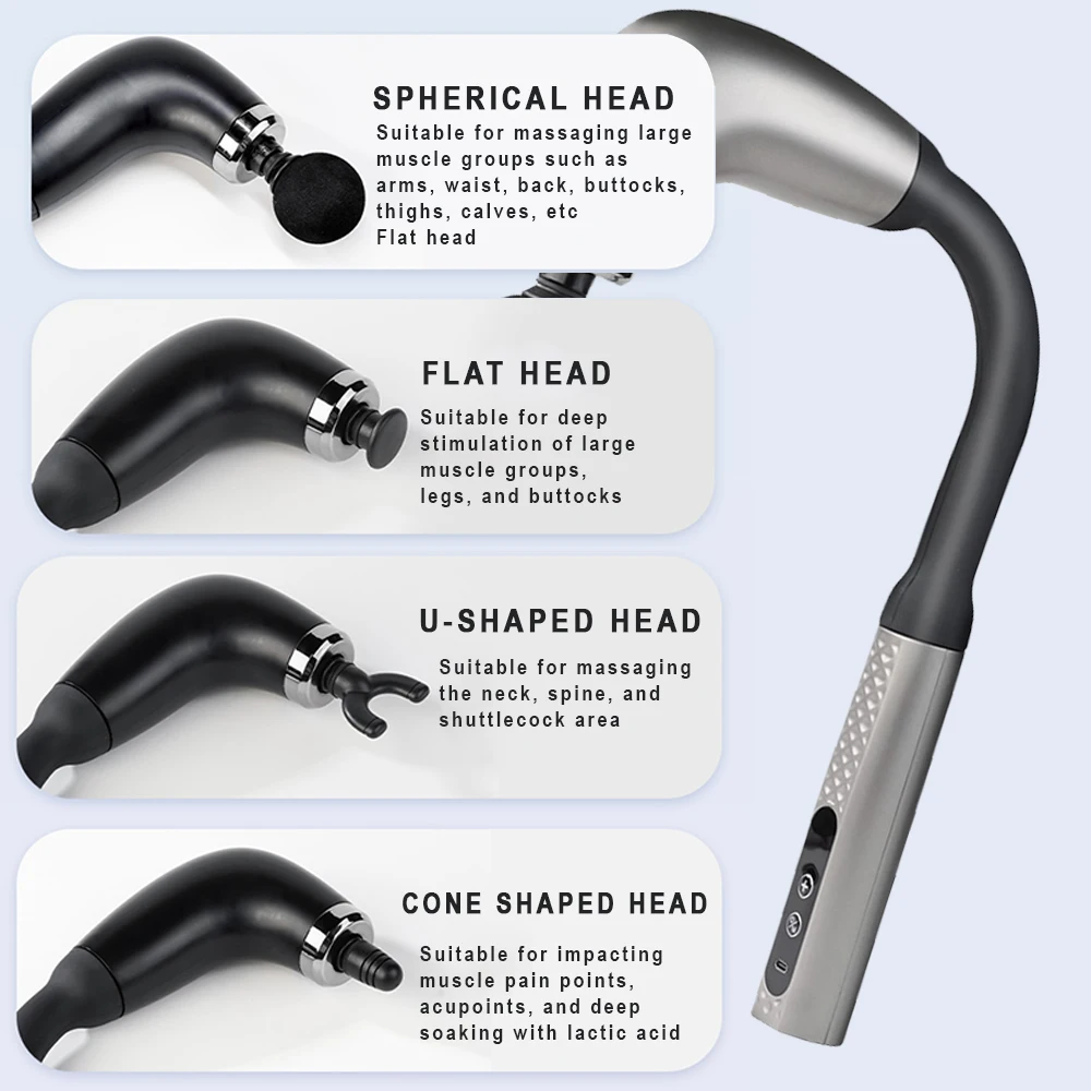 New Smart Fascia Gun Electric Massager Massage Hammer Electric Fascia Gun Home Handheld Hammer Back Artifact Massage Tools