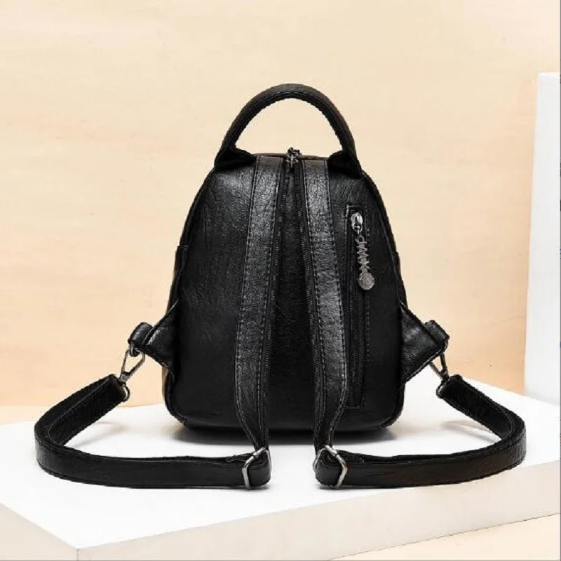 Women New Korean Fashion Multifunctional Small Backpack High Quality Leather Shoulder Bags Crossbody Bag Phone Makeup Bag