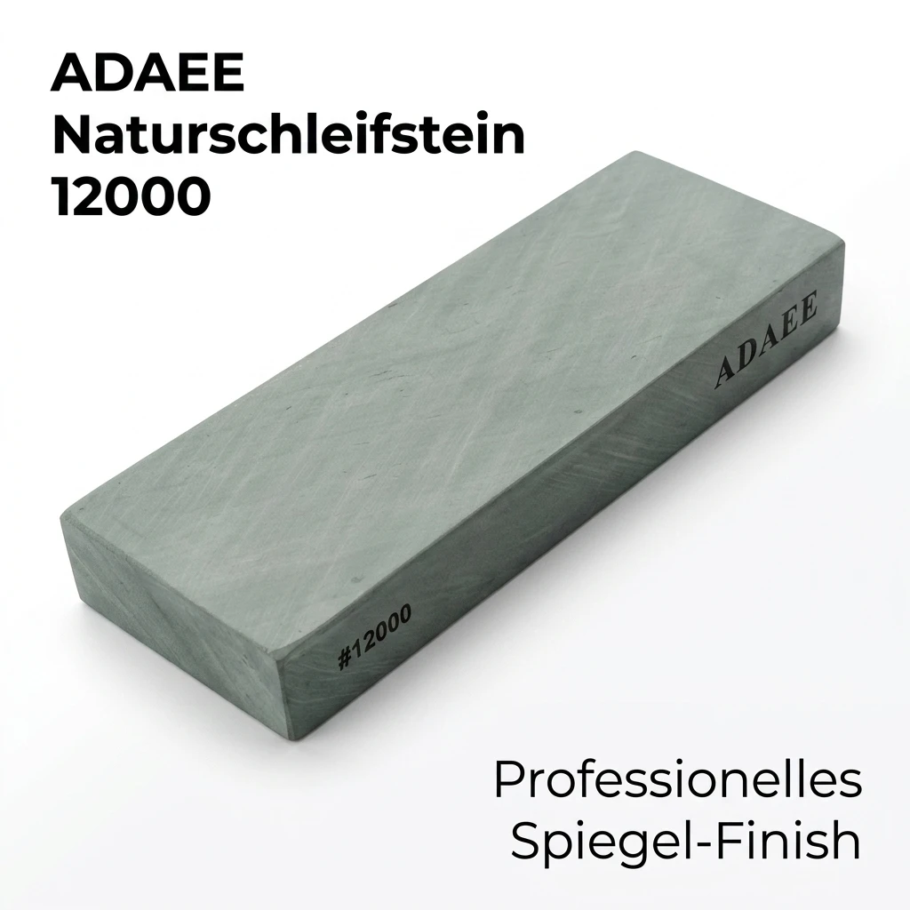 ADAEE Naturschleifstein 12000 Körnung - XL Profi-Abziehstein 200x75x29mm (1,22kg) | Superfeiner Polierstein für Spiegelglanz | Für Messer, Meißel & Rasiermesser