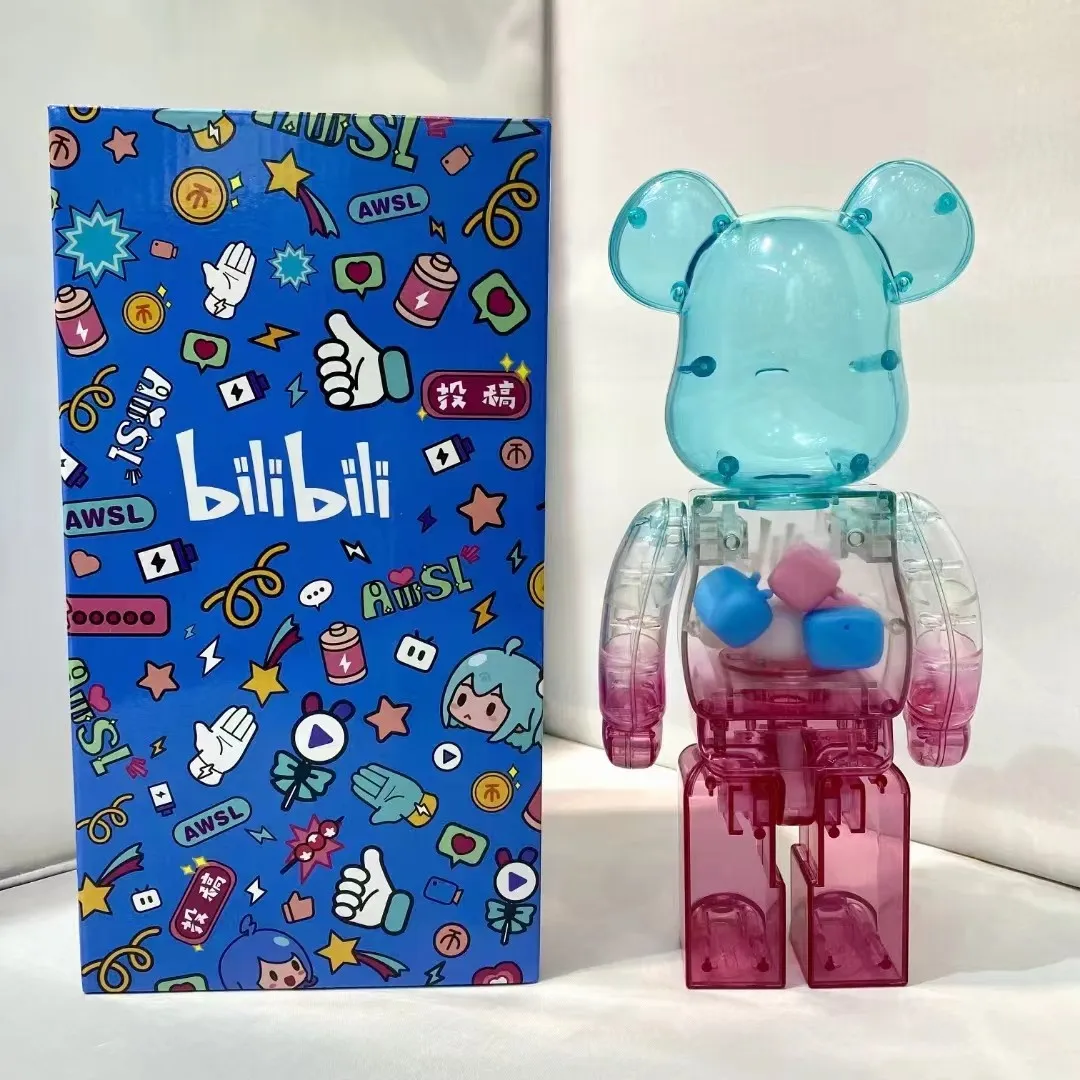 Bearbrick 400% B Station 28CM Height Bilibili Building Block Bear Collection Joint Can Rotate Desktop Doll Gift Figure