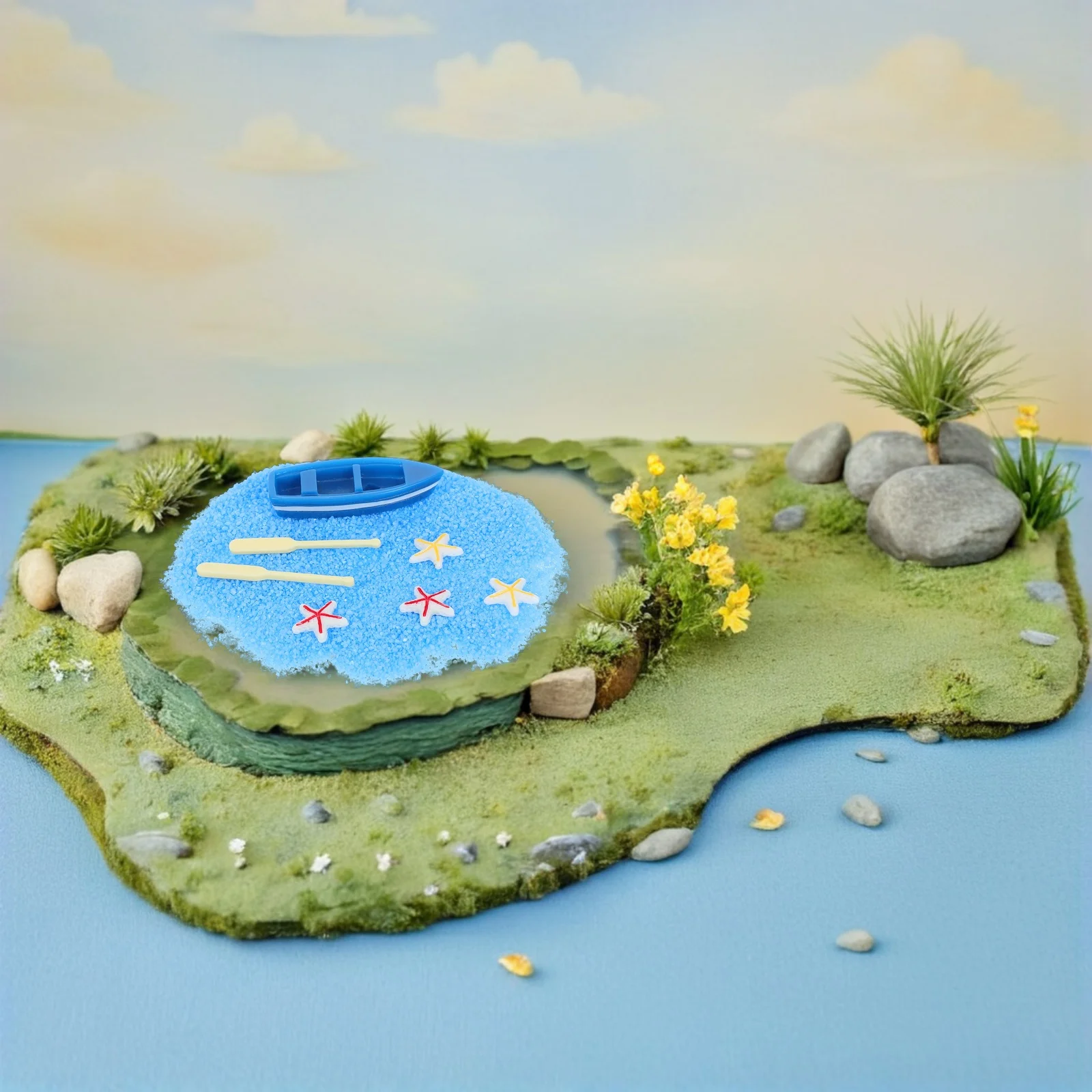 

1Set Ocean Style Fish Tank Decoration Resin Miniature Boat Paddle Aquarium Micro Landscape Beach Ornaments Miniature Beach Decor