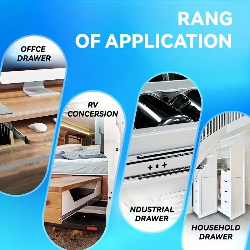 2Pcs Ball Bearing Drawer Slides Furniture Slide Steel Ball Bearing Slides Keyboard Cabinet Cupboard Drawer Runners Drawer Slide