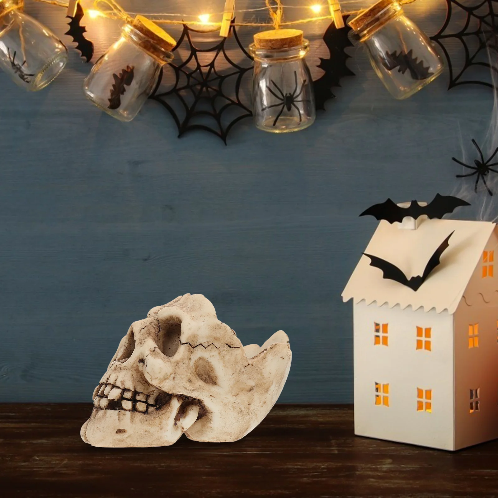 

Череп Попельница для сигар в форме головы Настольный Хэллоуин Декоративная смола для курения Стильный держатель