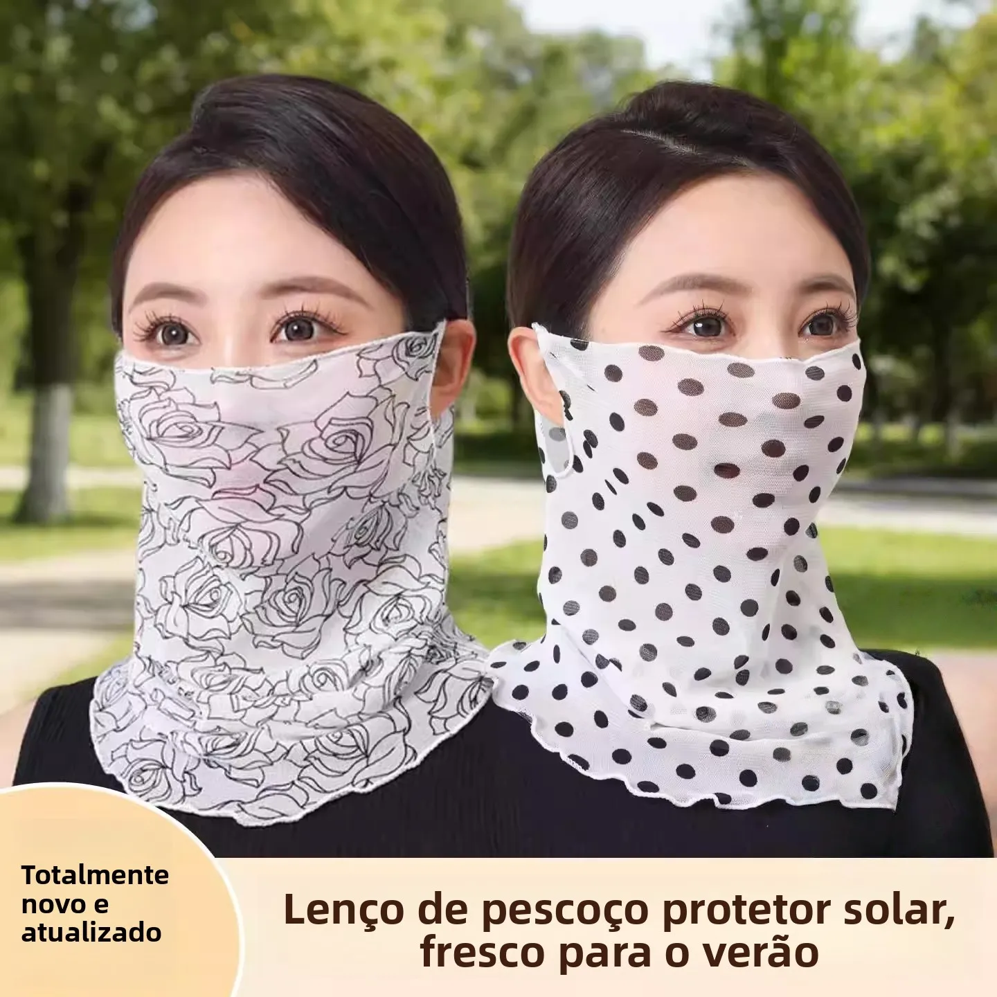 女性用サマーネックプロテクションアイスシルクサイクリングマスク耳掛けネックウォーマーフルフェイス日よけスカーフ三角形ナイロン