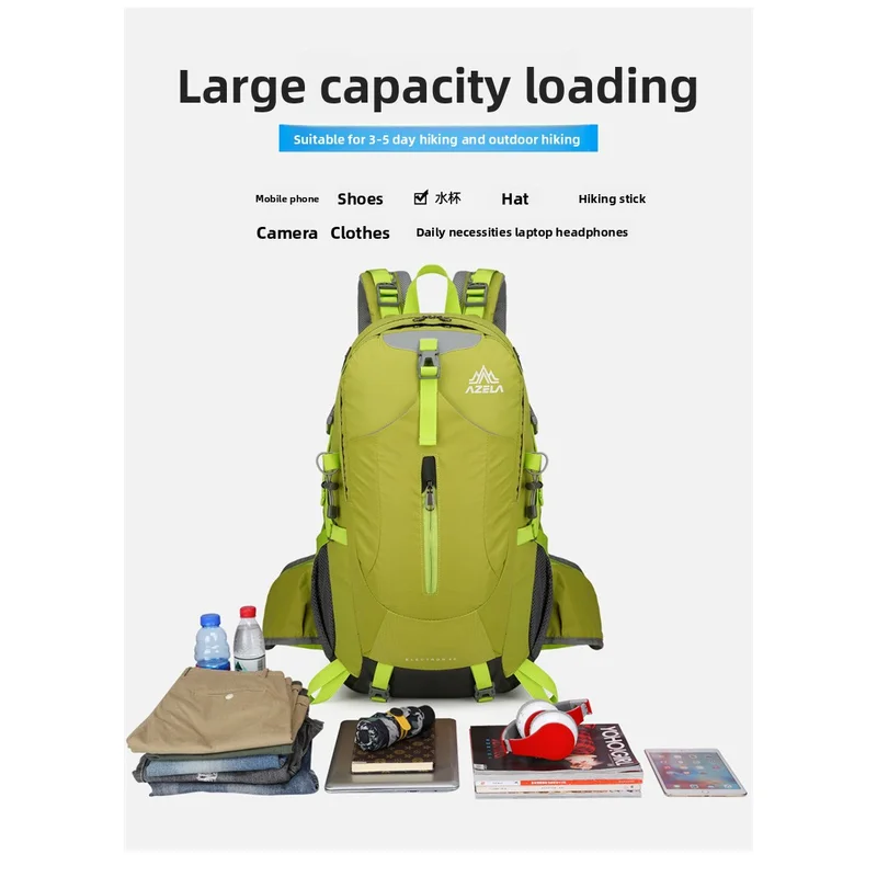 AZELA 36-55L Hiking Backpack Large Capacity Lightweight Outdoor Trekking Pack for Camping Travel and Backpacking Adventures